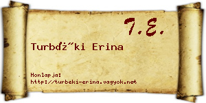 Turbéki Erina névjegykártya